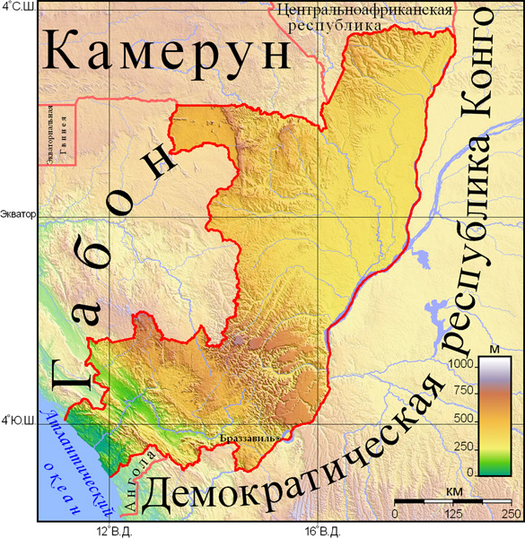Карта республики Конго