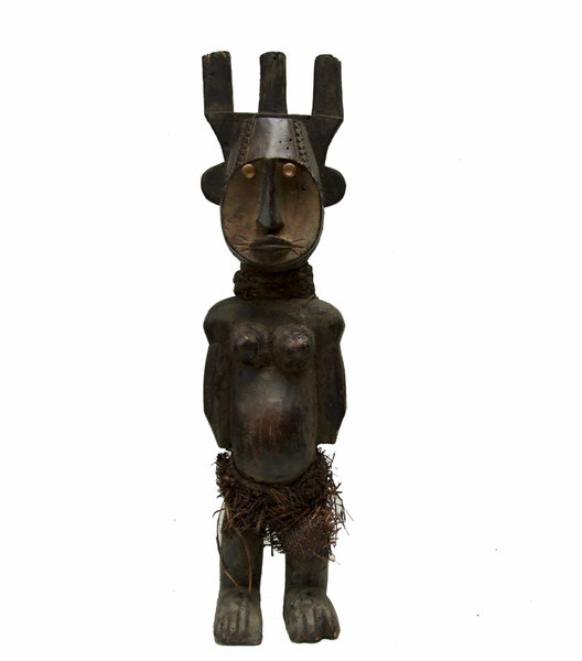 Ритуальная антикварная африканская статуэтка предка народа Jimini (группа Senufo) [Кот-д'Ивуар]. Высота 46 см. Продана в галерее &quot;Мухомор&quot;.