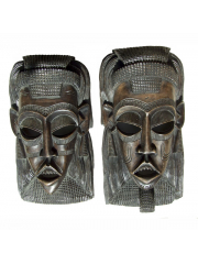 Две настенные декоративные африканские маски "Двое"