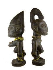 Пара близнецов кукол статуэтки Yoruba Ibeji
