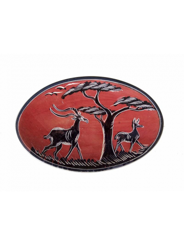 Африканская декоративная тарелка из натурального камня
