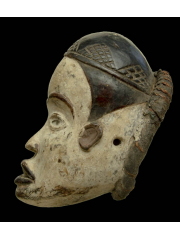 Африканская маска шлем фетиш народности Bakongo (Конго) с глазами из стекла 