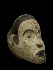 Африканская маска шлем фетиш народности Bakongo (Конго) с глазами из стекла 