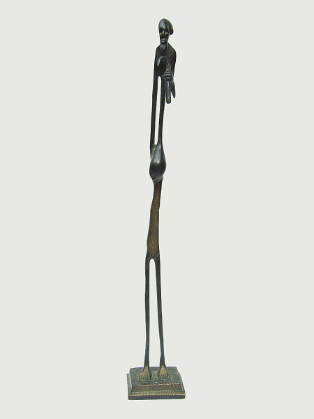 Бронзовая африканская статуэтка мужчины "Товарищ время"