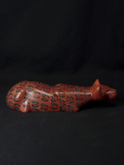 Фигурка лежащей кошки из натурального камня талькохлорит. Сделано в Кении 1683-4