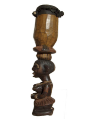 Фигура африканской женщины из дерева - барабан