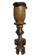 Фигура африканской женщины из дерева - барабан