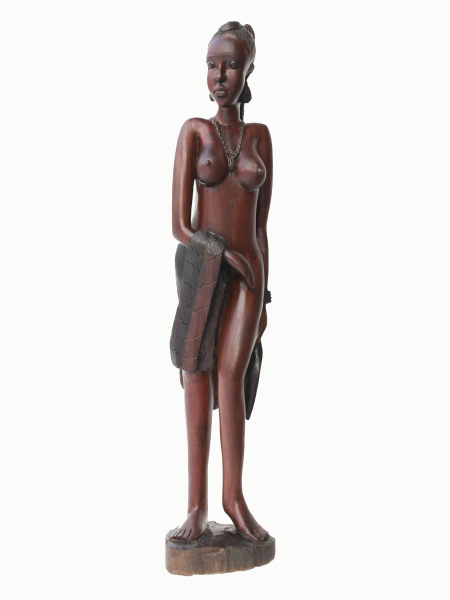 Крупная статуэтка из красного дерева «Муза»