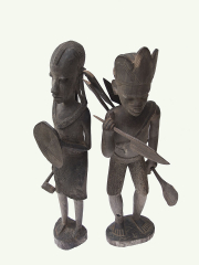 Антикварные статуэтки пары масаев из Африки