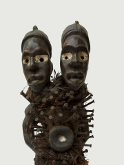 Статуэтка фетиш Nkisi (Minkisi) с двумя головами
