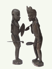 Антикварные статуэтки пары масаев из Африки