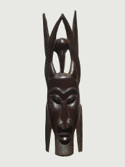 Декоративная африканская маска из красного дерева "Змееборец"