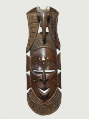 Африканская настенная маска из твердой породы дерева "Сила слона"