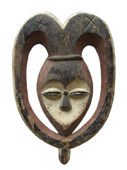 Ритуальная маска народности Kwele. Страна происхождения - Габон. 