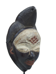 Эффектная и выразительная двухцветная африканская маска из Габона Punu