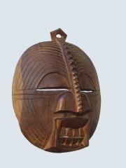 Купить круглую декоративную настенную африканскую маску Luba
