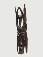 Декоративная африканская маска из красного дерева "Змееборец"