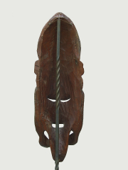 Декоративная настенная африканская маска из красного дерева "Змееборец"
