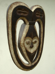 Африканская маска Kwele, Габон, Конго