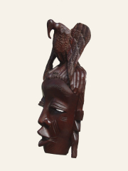 Декоративная африканская настенная маска из красного дерева "Полет"