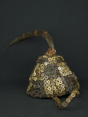 Маска шлем Bwami из пуговиц и волос хвоста слона Lega Hat Mukuba