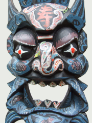 Китайская настенная маска "Пангу" (Pangu) из дерева