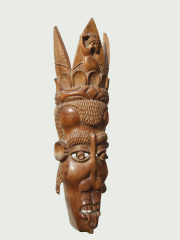 Африканская настенная маска из твердого дерева "Матриархат"