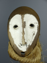 Африканская маска Lega (Конго) бородой из волокон растений
