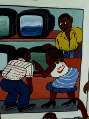 Африканская картина "TV Shop" в стиле Тингатинга (Танзания)