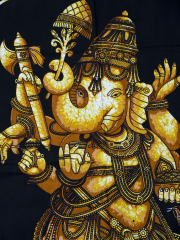 Индийская картина на ткани, изображающая бога Ганешу
