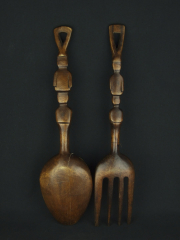Декоративные вилка и ложка из дерева народности Ifugao