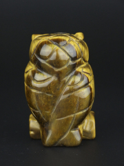 Сова из африканского камня «Тигровый глаз»