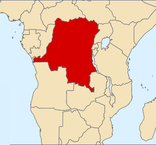 Заир (Демократическая Республика Конго) на карте Африки