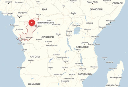 Территория Республики Конго на карте