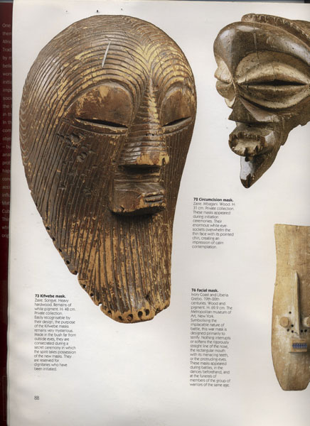 Маска Kifwebe в книге Black Africa: Masks, Sculpture, Jewelry - Laura Mayer 